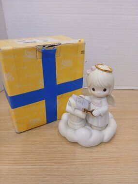 Precious Moments It's In The Book Girl Bible Porcelain Figurine 550020